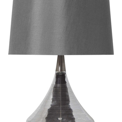 Pagazzi Willis Dual Lit Glass Table Lamp Satin Nickel 45 cm