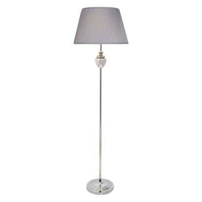 Pagazzi Giona Floor Lamp Polished Chrome with Grey Shade 160 cm