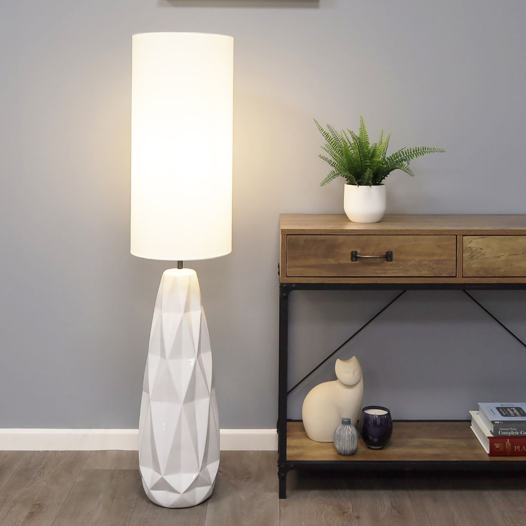 Pagazzi Skova White Ceramic Floor Lamp 130 cm