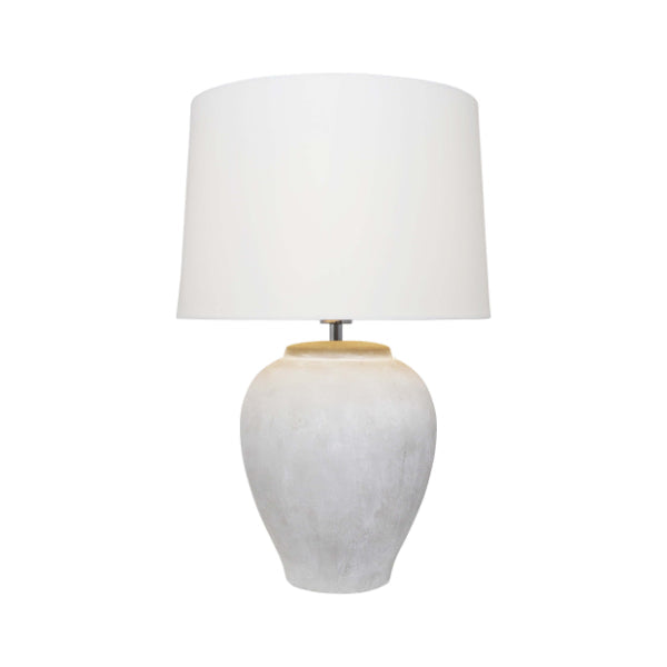 Pagazzi Belen Cement Effect Table Lamp with White Shade 56.5 cm