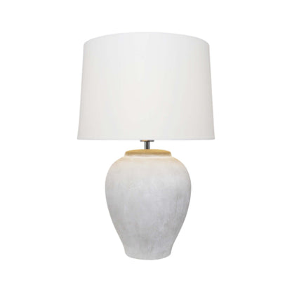 Pagazzi Belen Cement Effect Table Lamp with White Shade 56.5 cm