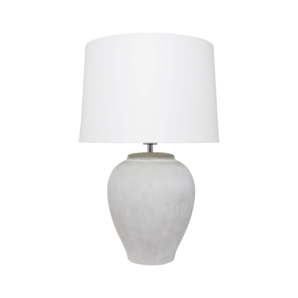 Pagazzi Belen Cement Effect Table Lamp with White Shade 56.5 cm