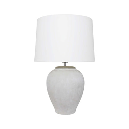 Pagazzi Belen Cement Effect Table Lamp with White Shade 56.5 cm