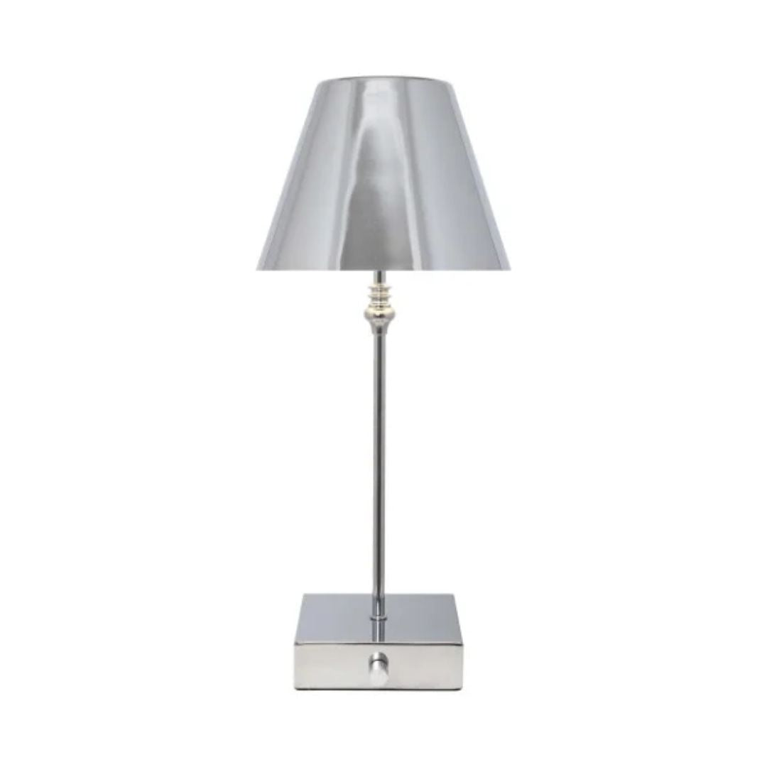 Pagazzi Lustre Rechargeable LED Table Lamp Polished Chrome 45 cm