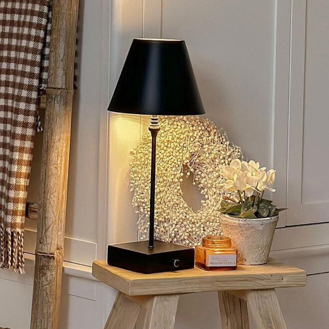 Pagazzi Lustre Rechargeable LED Table Lamp Black 45 cm