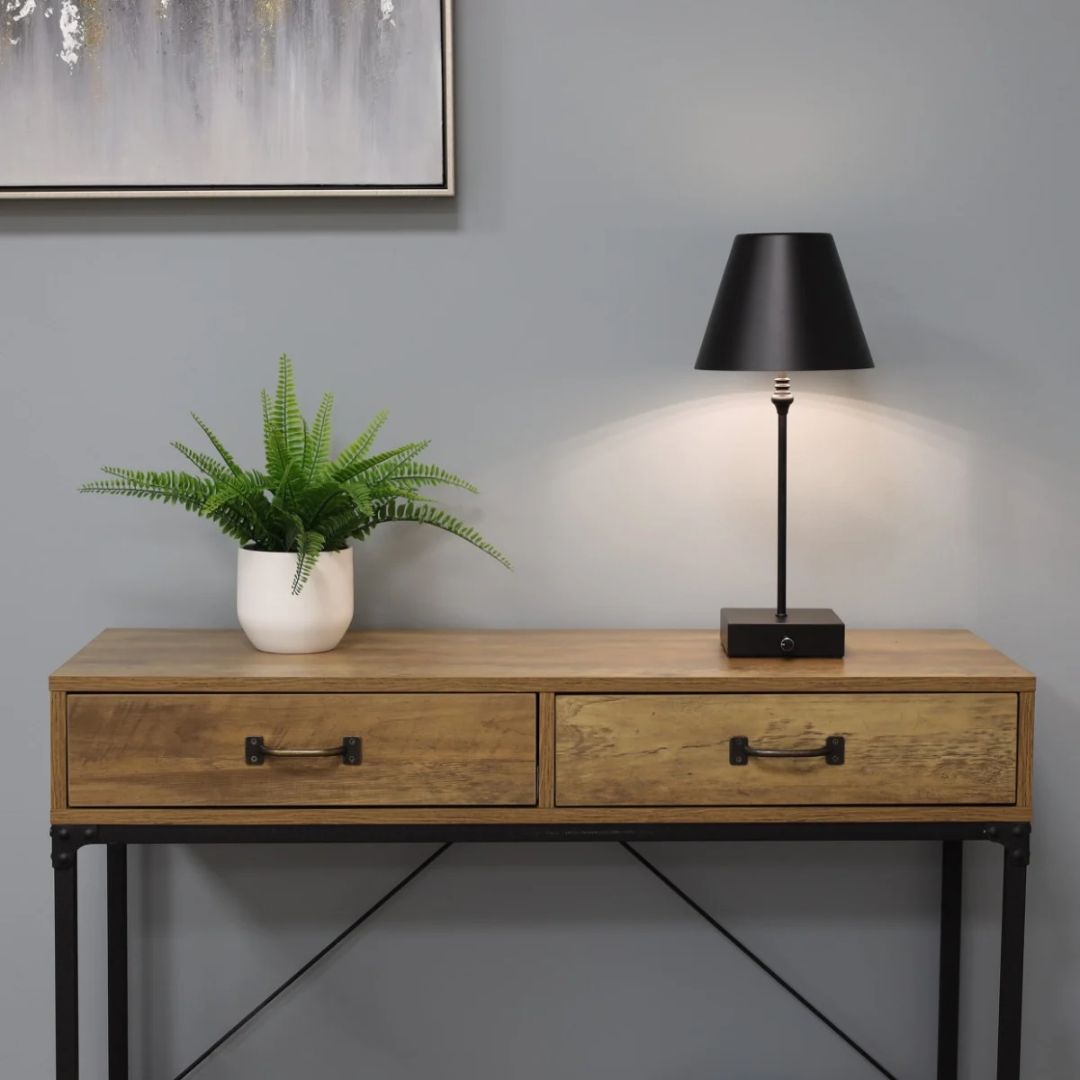 Pagazzi Lustre Rechargeable LED Table Lamp Black 45 cm