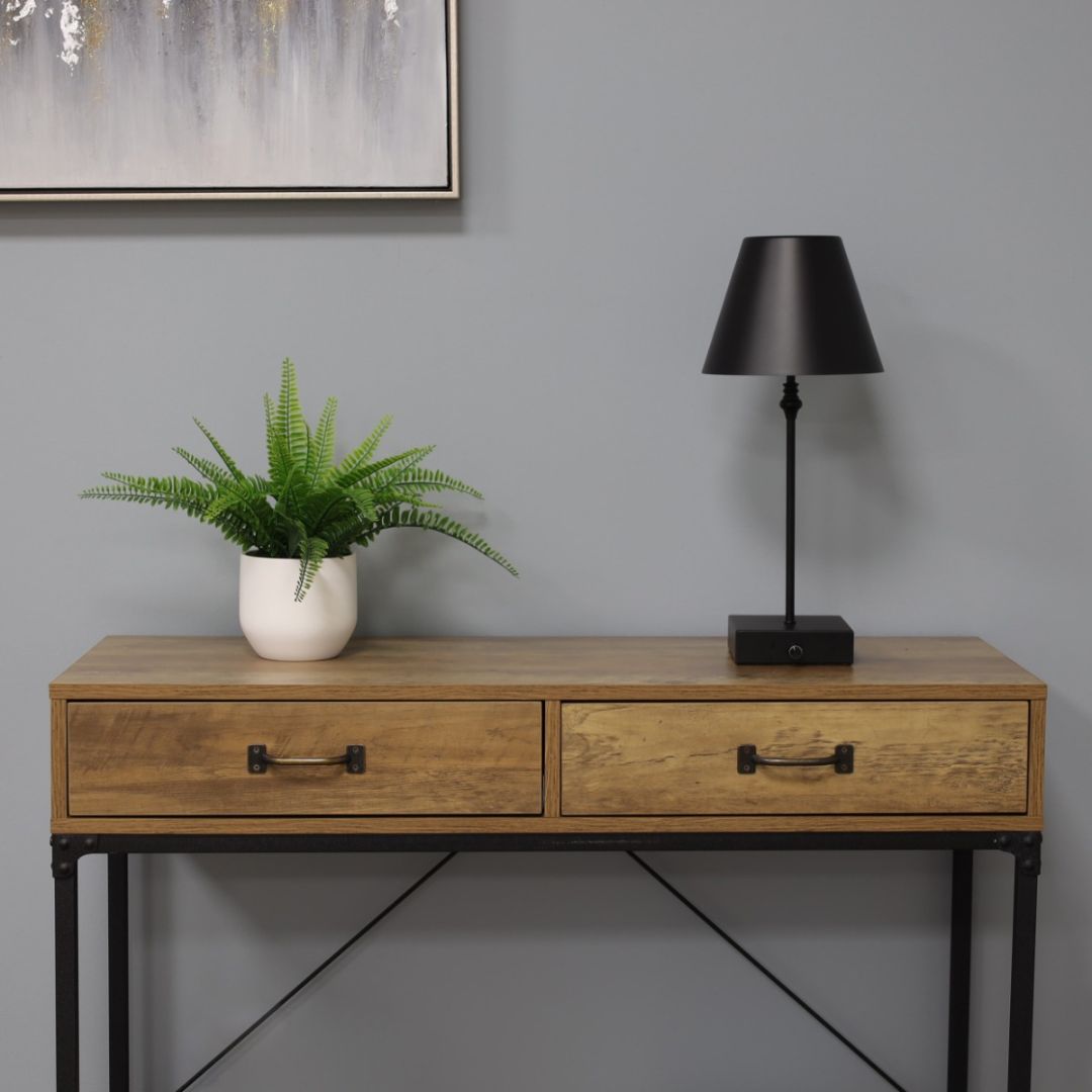 Pagazzi Lustre Rechargeable LED Table Lamp Black 45 cm
