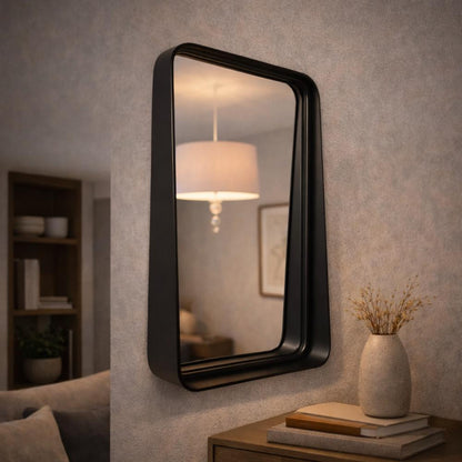 Pagazzi Harrison Black Collared Wall Mirror 80 x 50 cm