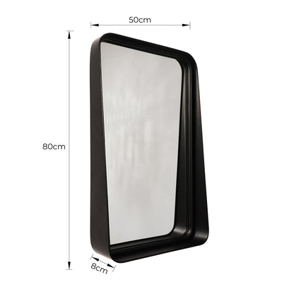 Pagazzi Harrison Black Collared Wall Mirror 80 x 50 cm