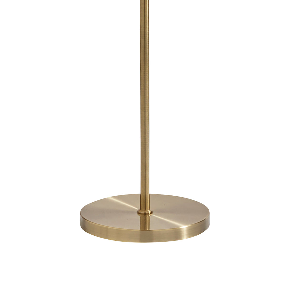 Pagazzi Justina Twin Light Floor Lamp Antique Brass with Ivory Pleated Shade 152 cm