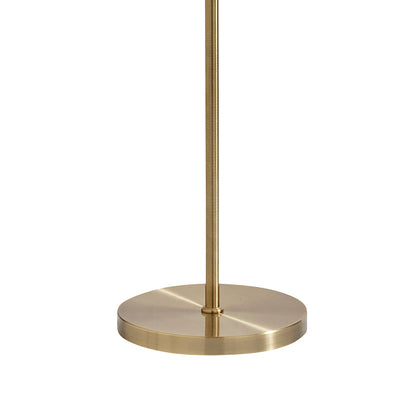 Pagazzi Justina Twin Light Floor Lamp Antique Brass with Ivory Pleated Shade 152 cm