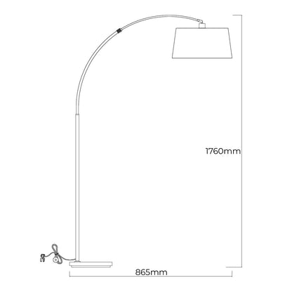 Pagazzi Jive Arc Floor Lamp Antique Brass 176 cm