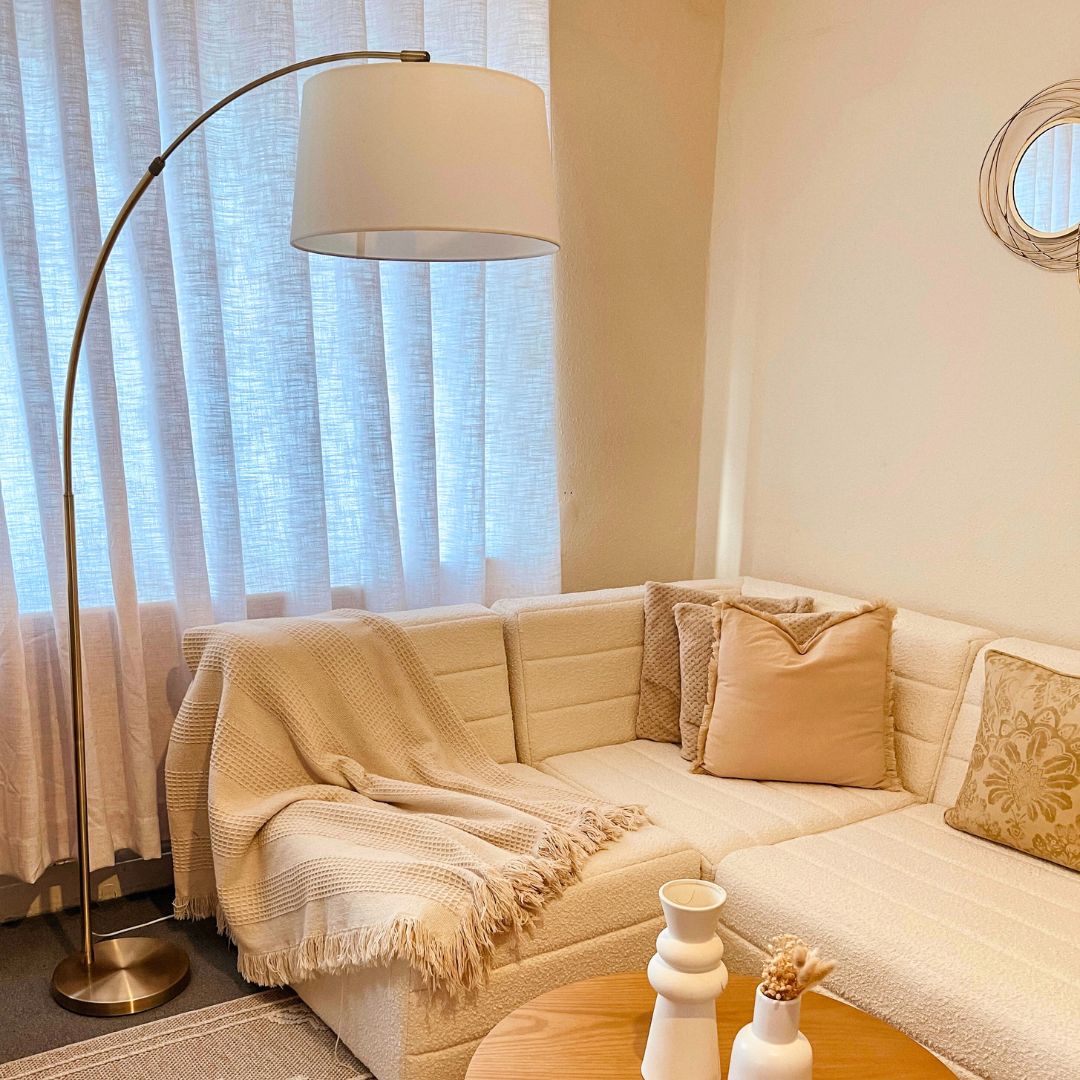 Pagazzi Jive Arc Floor Lamp Antique Brass 176 cm