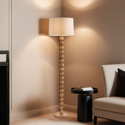 Pagazzi Kayleigh Stacked Ball Wooden Floor Lamp Natural 150.5 cm
