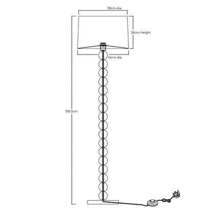 Pagazzi Kayleigh Stacked Ball Wooden Floor Lamp Natural 150.5 cm