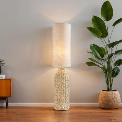 Pagazzi Joyce Woven Floor Lamp Natural Corn Fibre 130 cm