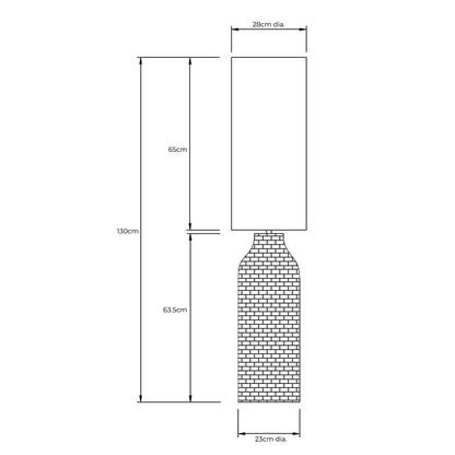 Pagazzi Joyce Woven Floor Lamp Natural Corn Fibre 130 cm