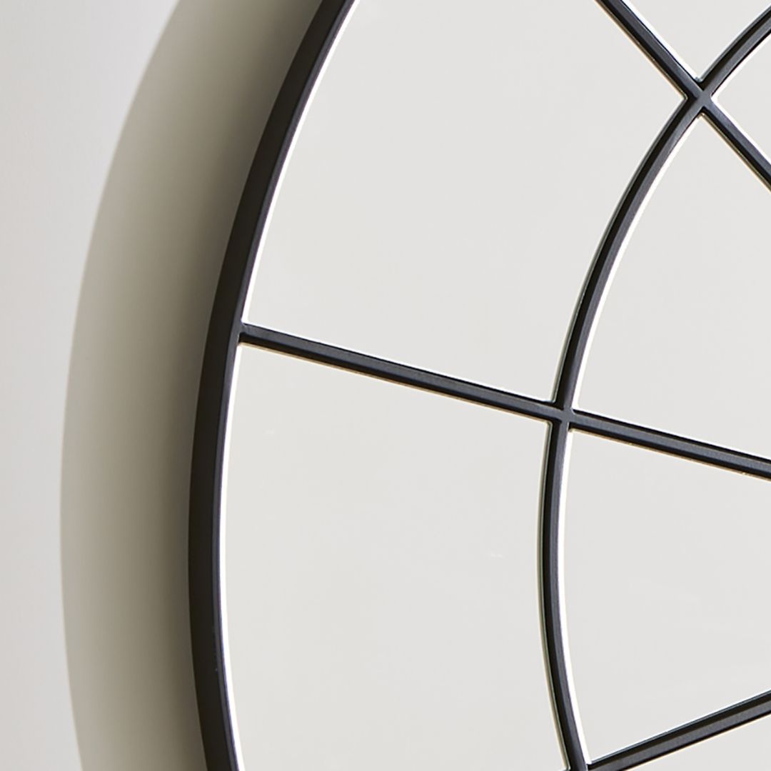 Pagazzi Pama Black Segmented Round Mirror 91.5 cm