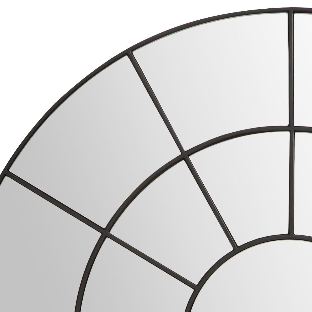 Pagazzi Pama Black Segmented Round Mirror 91.5 cm