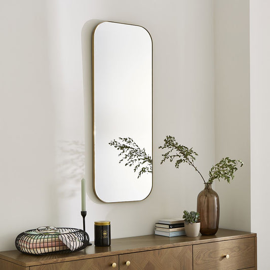 Pagazzi Ruden Champagne Rectangular Wall Mirror 100 x 40 cm