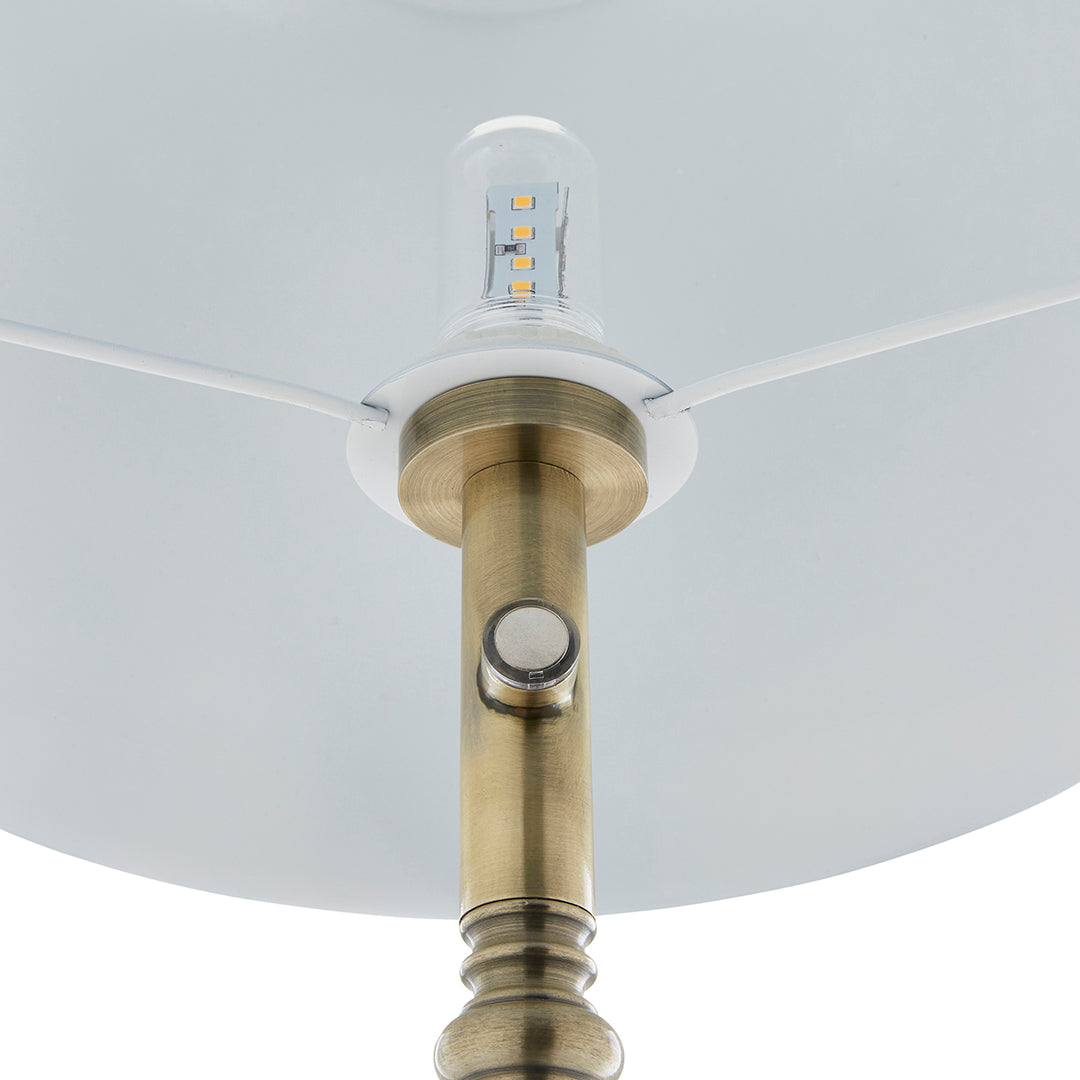 Pagazzi Lustre Rechargeable LED Floor Lamp Antique Brass 155 cm