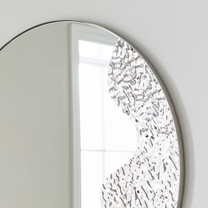 Pagazzi Ripple Silver Round Wall Mirror 91.5 cm