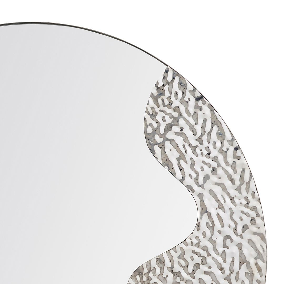 Pagazzi Ripple Silver Round Wall Mirror 91.5 cm
