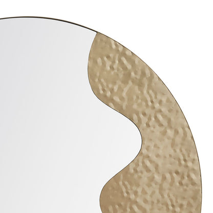 Pagazzi Ripple Antique Brass Round Wall Mirror 91.5 cm