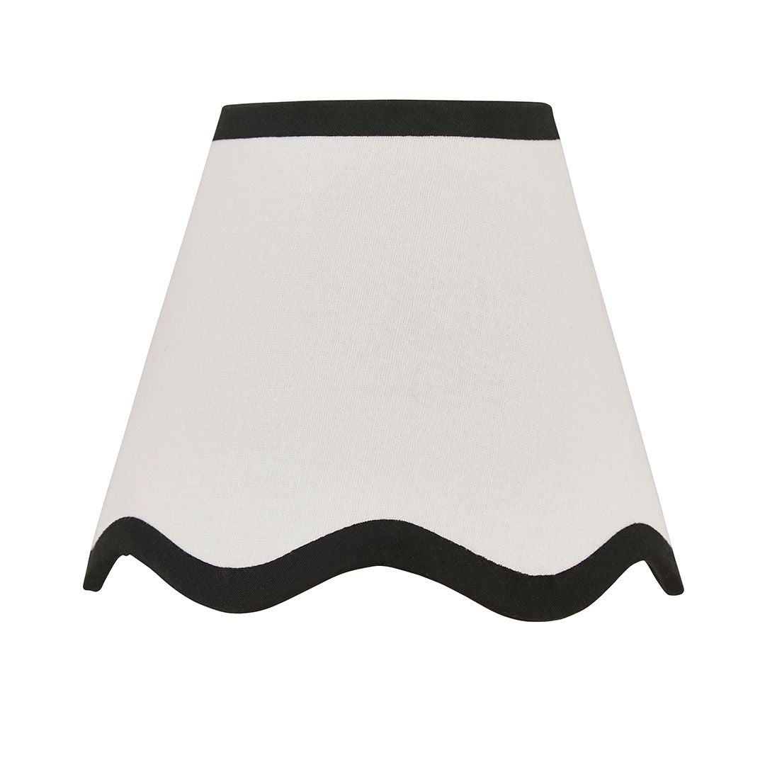 Pagazzi Ripple Candle Shade Off-White & Black 15 cm