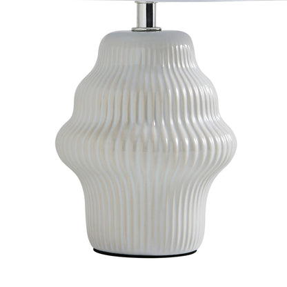 Pagazzi Alanna Ribbed Ceramic Table Lamp Ivory 30 cm