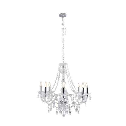 Pagazzi Vivienne 8 Light Chandelier Chrome & Clear 74 cm
