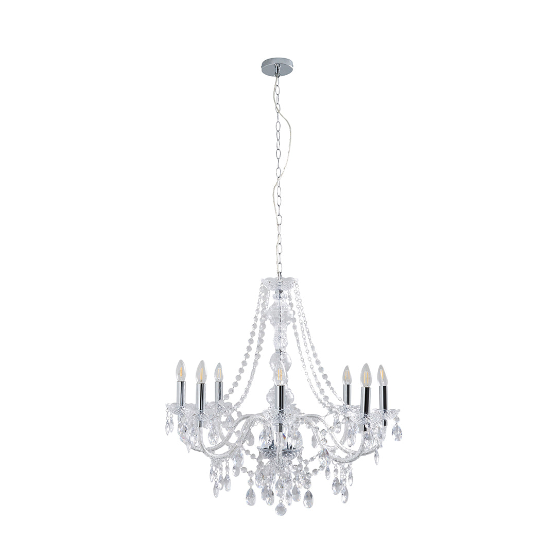 Pagazzi Vivienne 8 Light Chandelier Chrome & Clear 74 cm