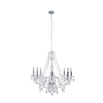 Pagazzi Vivienne 8 Light Chandelier Chrome & Clear 74 cm