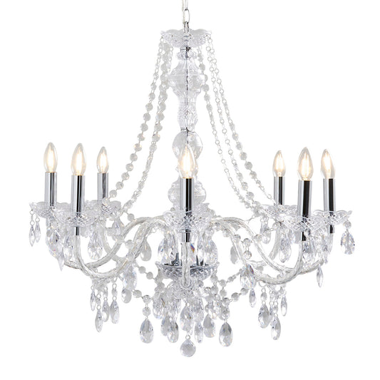 Pagazzi Vivienne 8 Light Chandelier Chrome & Clear 74 cm