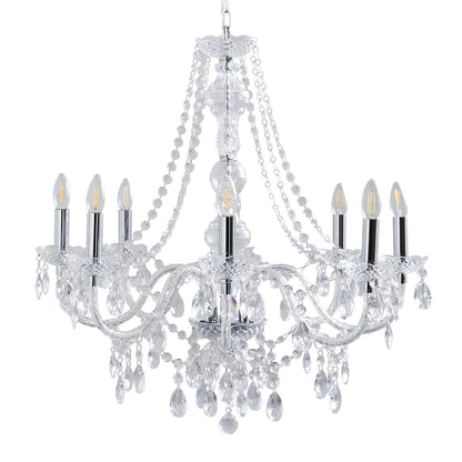 Pagazzi Vivienne 8 Light Chandelier Chrome & Clear 74 cm