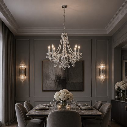 Pagazzi Vivienne 8 Light Chandelier Chrome & Clear 74 cm