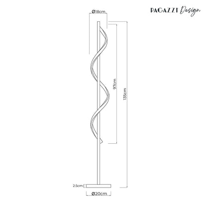 Pagazzi Juno LED Spiral Floor Lamp Putty 135 cm
