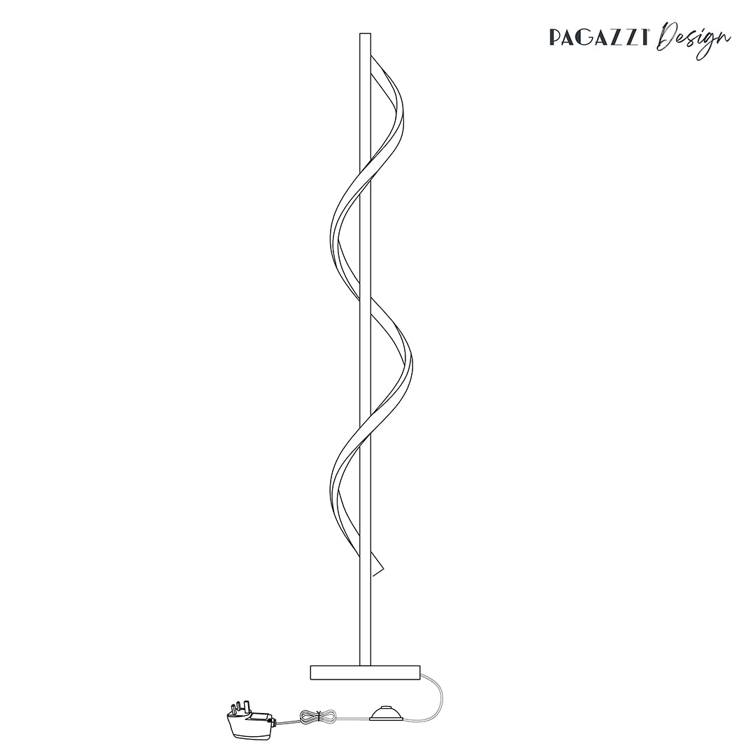 Pagazzi Juno LED Spiral Floor Lamp Putty 135 cm