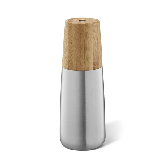 Zack Bevo Brushed Stainless Steel & Bamboo Pepper Grinder 20938